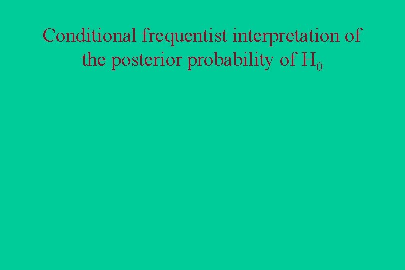 Conditional frequentist interpretation of the posterior probability of H 0 