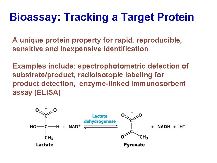 Bioassay: Tracking a Target Protein A unique protein property for rapid, reproducible, sensitive and