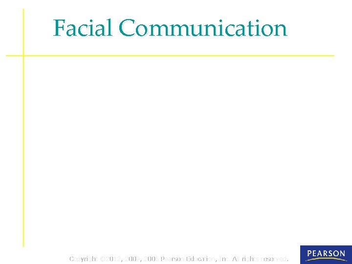 Facial Communication Copyright © 2012, 2009, 2006 Pearson Education, Inc. All rights reserved. 