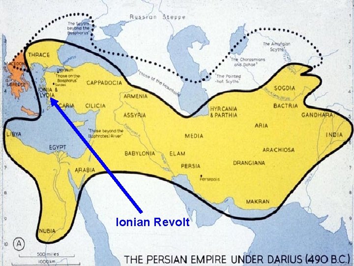 The Persian Wars The war starts because Greeks on the mainland help Greeks in