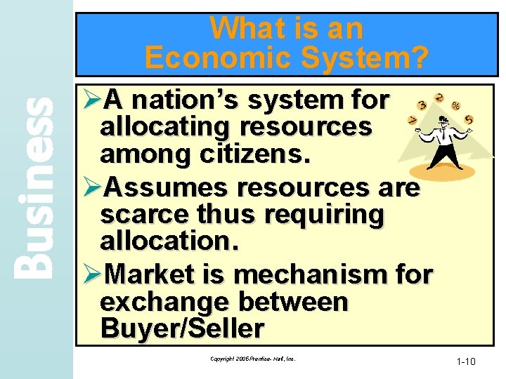 Business What is an Economic System? ØA nation’s system for allocating resources among citizens.