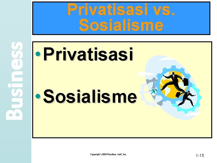Business Privatisasi vs. Sosialisme • Privatisasi • Sosialisme Copyright 2005 Prentice- Hall, Inc. 1