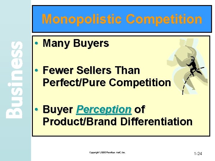 Business Monopolistic Competition • Many Buyers • Fewer Sellers Than Perfect/Pure Competition • Buyer