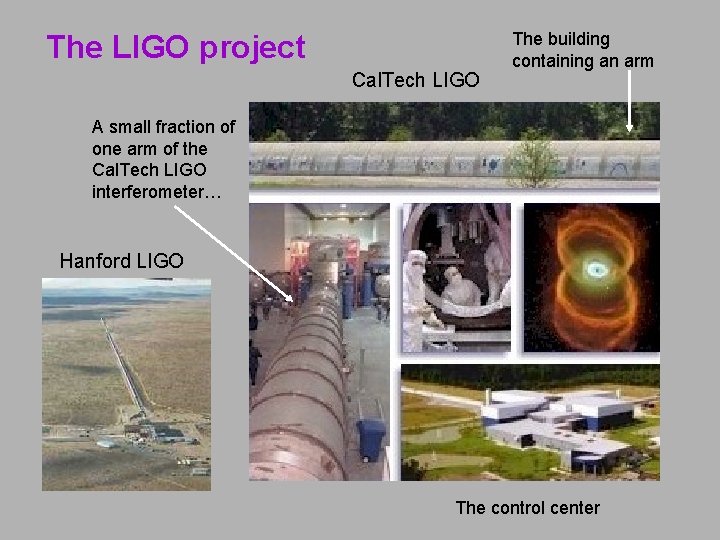 The LIGO project Cal. Tech LIGO The building containing an arm A small fraction