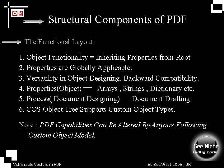 Structural Components of PDF The Functional Layout 1. Object Functionality = Inheriting Properties from