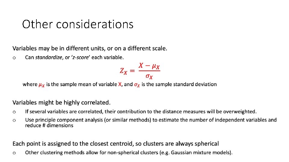 Other considerations • 