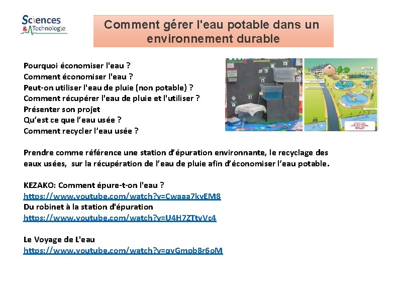 Comment gérer l'eau potable dans un environnement durable Pourquoi économiser l'eau ? Comment économiser