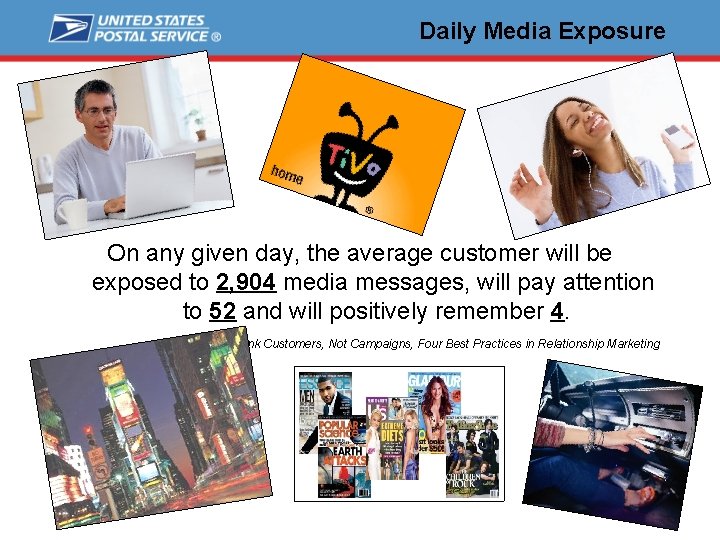 Daily Media Exposure On any given day, the average customer will be exposed to