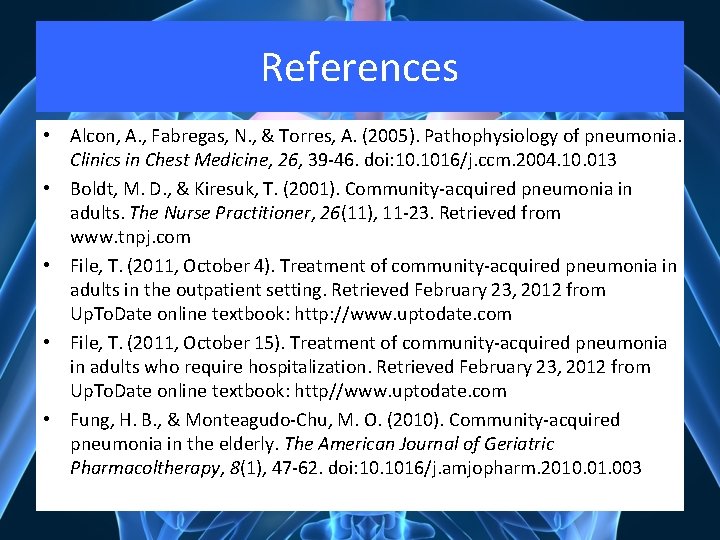 References • Alcon, A. , Fabregas, N. , & Torres, A. (2005). Pathophysiology of