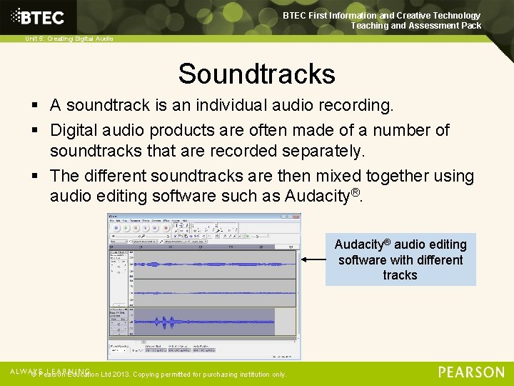 BTEC First Information and Creative Technology Teaching and Assessment Pack Unit 5: Creating Digital BTEC First Information and Creative Technology Teaching and Assessment Pack Unit 5: Creating Digital