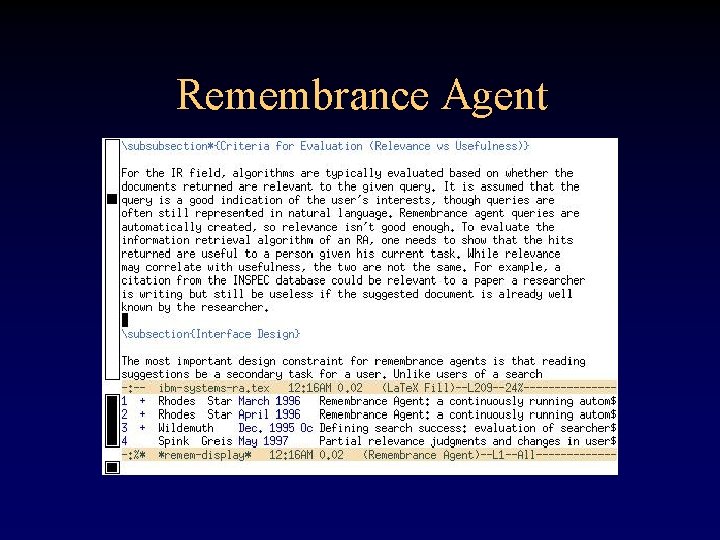 Remembrance Agent 