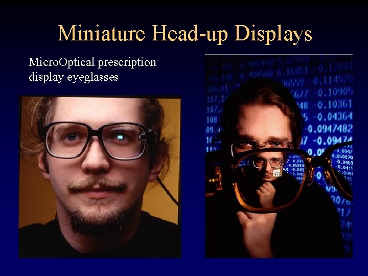Miniature Head-up Displays Micro. Optical prescription display eyeglasses 