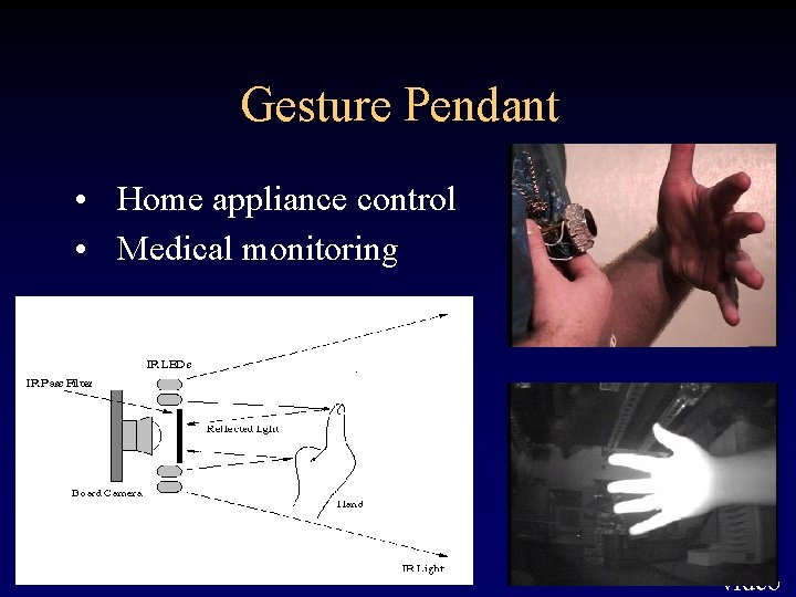Gesture Pendant • Home appliance control • Medical monitoring video 