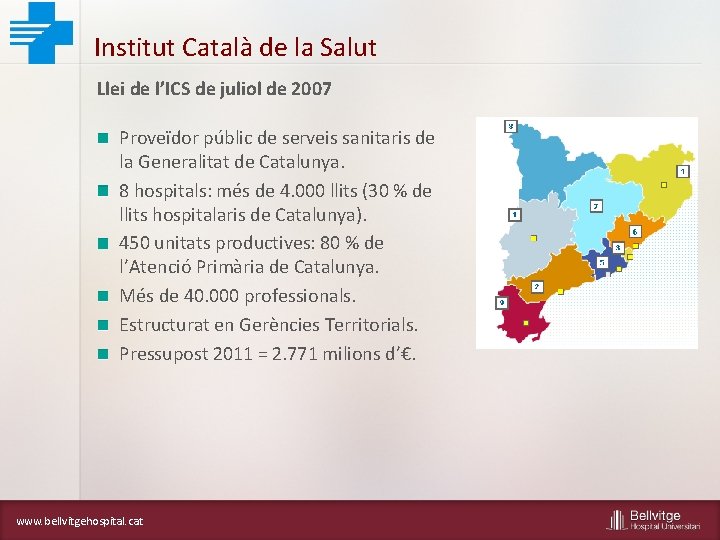 Institut Català de la Salut Llei de l’ICS de juliol de 2007 Proveïdor públic