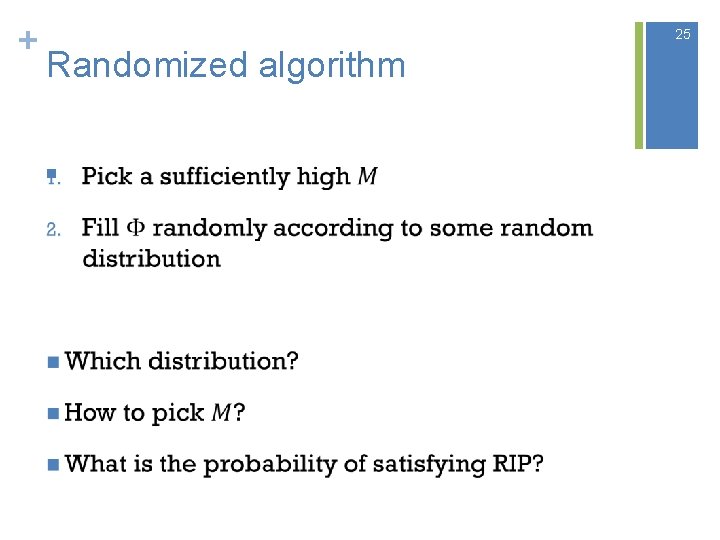 + 25 Randomized algorithm n 