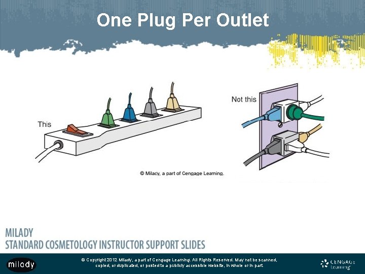 One Plug Per Outlet © Copyright 2012 Milady, a part of Cengage Learning. All