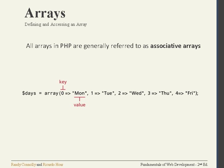 Arrays Defining and Accessing an Array All arrays in PHP are generally referred to Arrays Defining and Accessing an Array All arrays in PHP are generally referred to