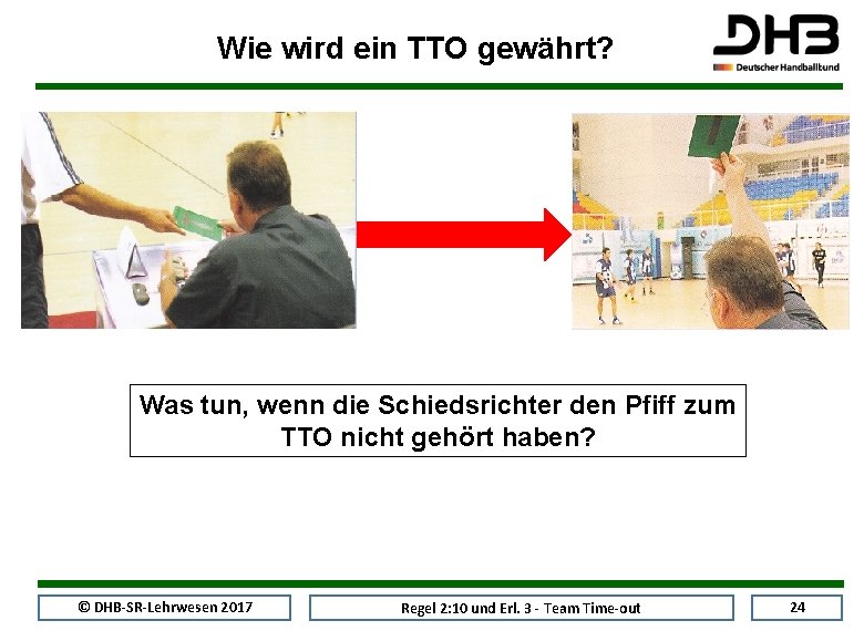 Wie wird ein TTO gewährt? Was tun, wenn die Schiedsrichter den Pfiff zum TTO