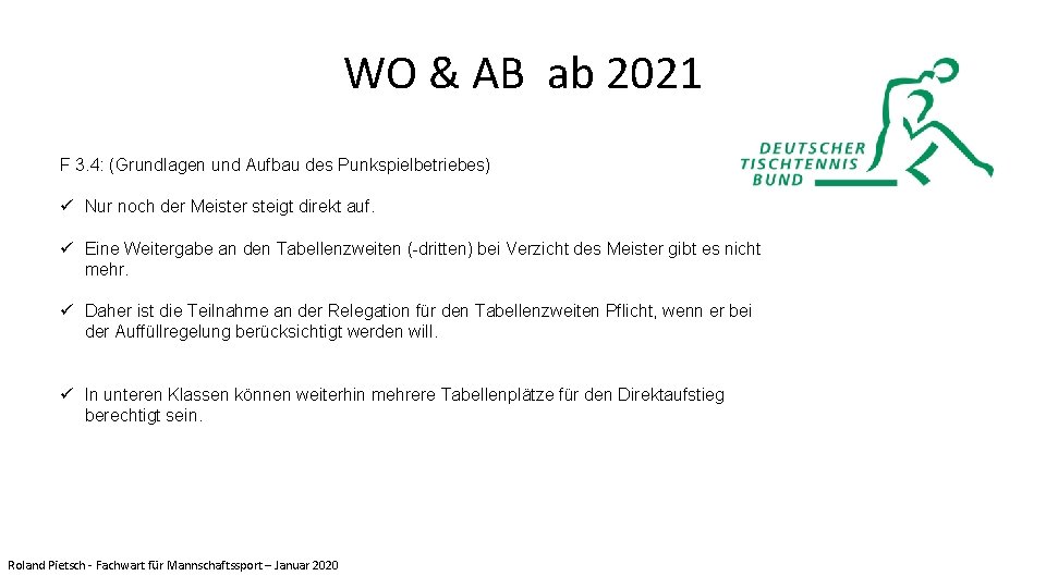 WO & AB ab 2021 F 3. 4: (Grundlagen und Aufbau des Punkspielbetriebes) ü