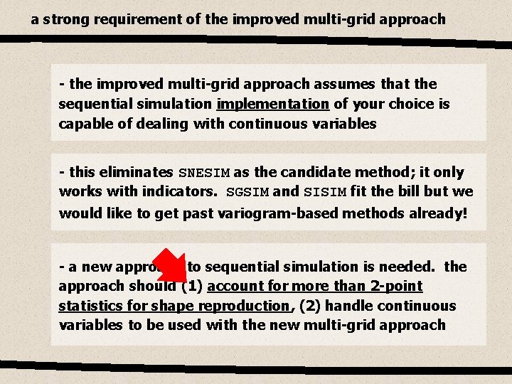 a strong requirement of the improved multi-grid approach - the improved multi-grid approach assumes