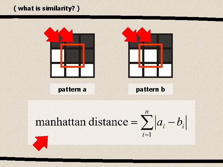 ( what is similarity? ) pattern a pattern b 