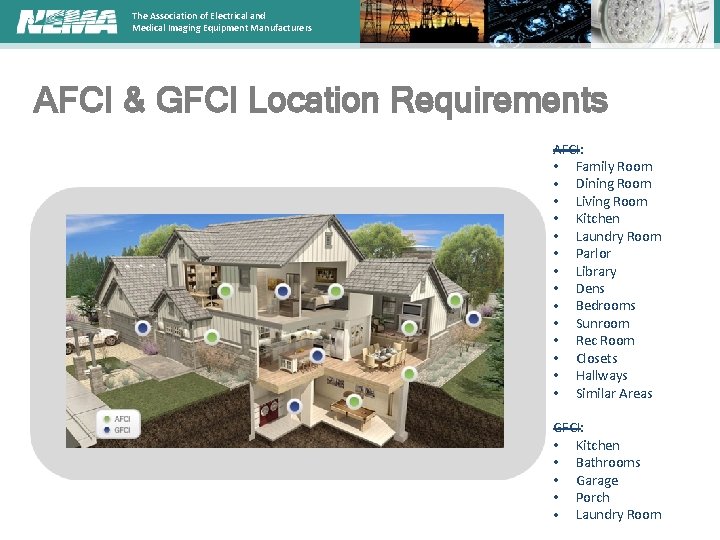 The Association of Electrical and Medical Imaging Equipment Manufacturers AFCI & GFCI Location Requirements