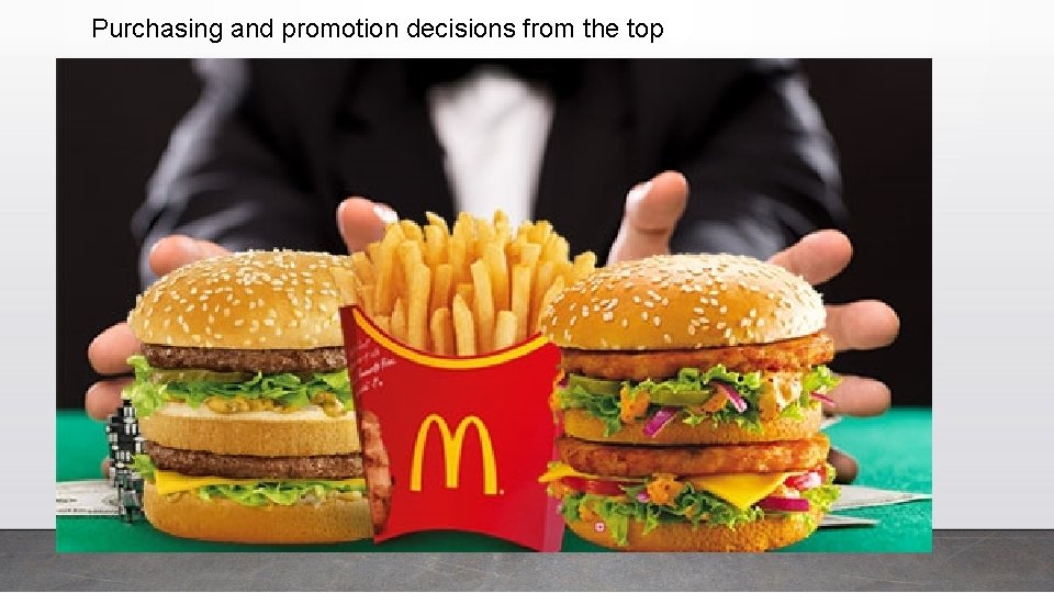 Purchasing and promotion decisions from the top 
