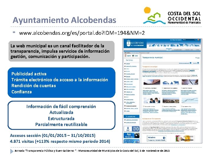 Ayuntamiento Alcobendas www. alcobendas. org/es/portal. do? IDM=194&NM=2 La web municipal es un canal facilitador