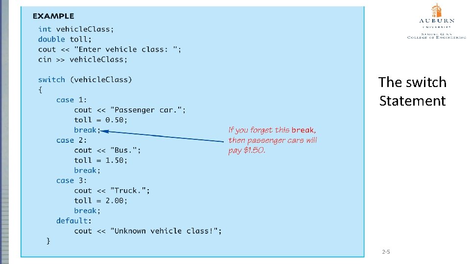 The switch Statement 2 -5 