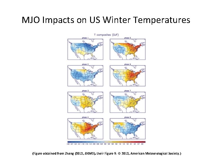 MJO Impacts on US Winter Temperatures (Figure obtained from Zhang (2013, BAMS), their Figure