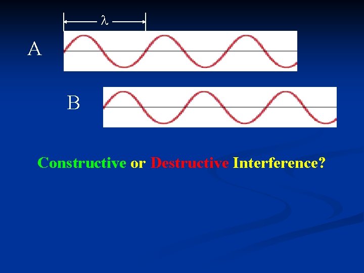 A B Constructive or Destructive Interference? A B Constructive or Destructive Interference?