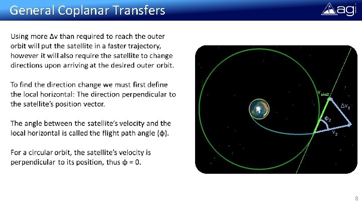 General Coplanar Transfers § vcirc 2 Δv 2 φ2 v 2 8 