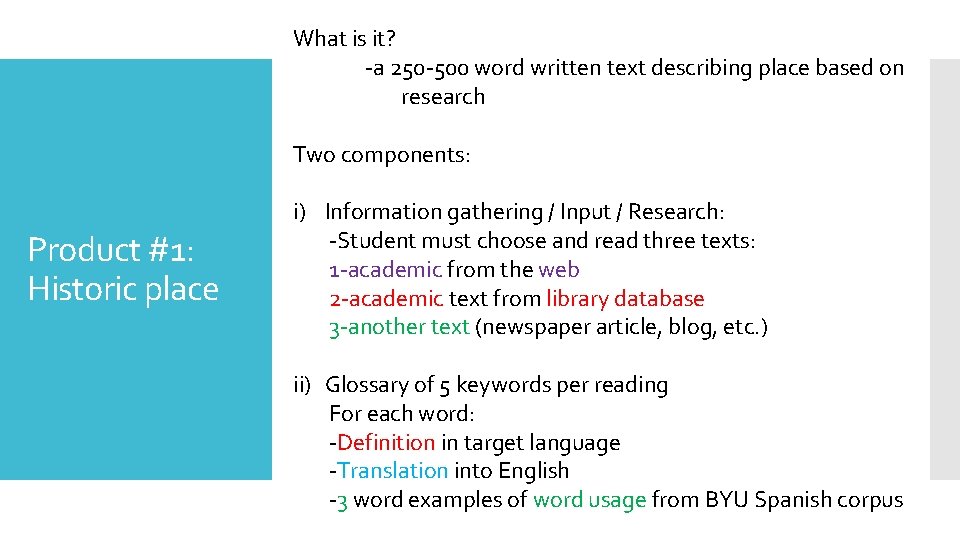 What is it? -a 250 -500 word written text describing place based on research