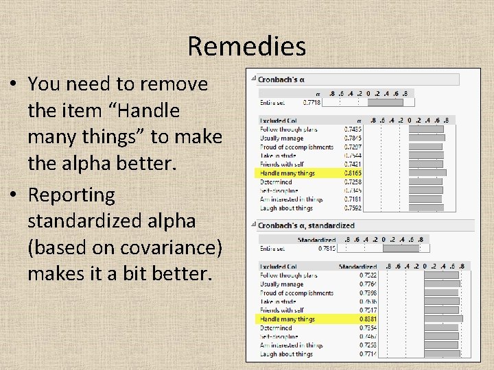 Remedies • You need to remove the item “Handle many things” to make the