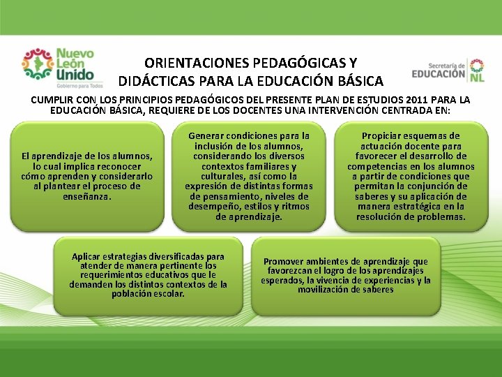 ORIENTACIONES PEDAGÓGICAS Y DIDÁCTICAS PARA LA EDUCACIÓN BÁSICA CUMPLIR CON LOS PRINCIPIOS PEDAGÓGICOS DEL