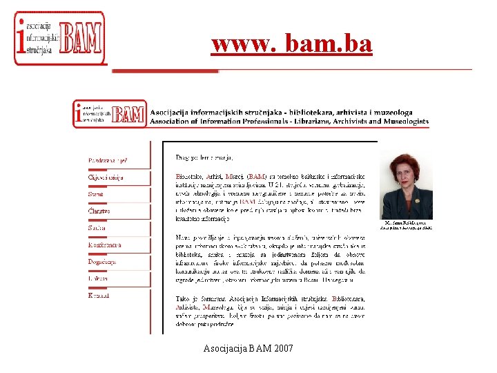 www. bam. ba Asocija BAM 2007 