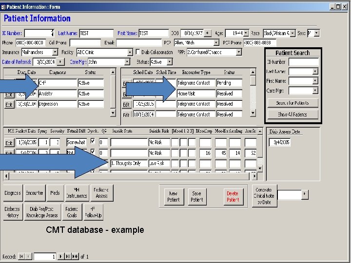 CMT database - example 