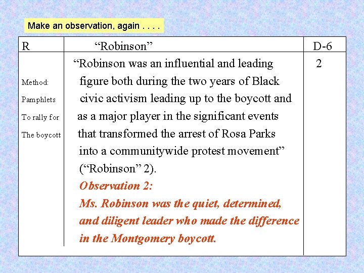 Make an observation, again. . R Method: Pamphlets To rally for The boycott “Robinson”