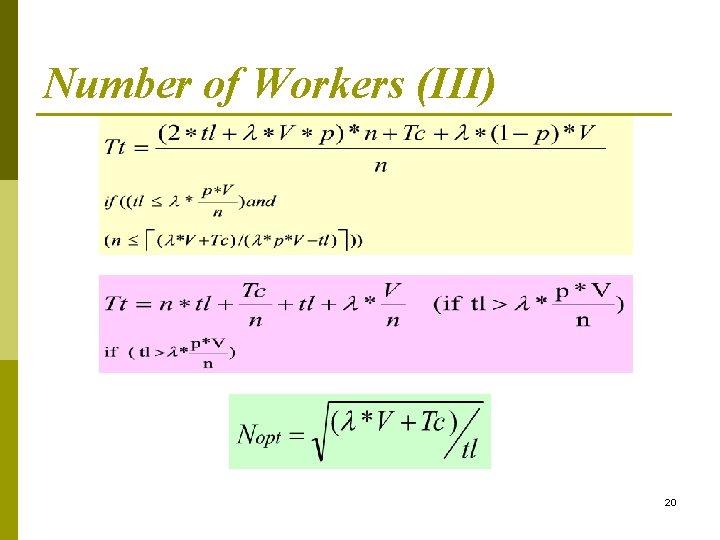Number of Workers (III) 20 