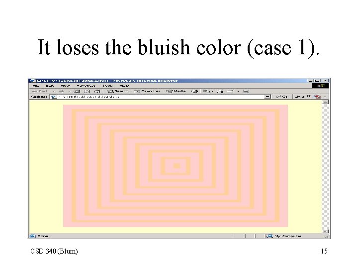 It loses the bluish color (case 1). CSD 340 (Blum) 15 