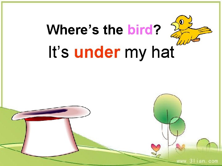 Where’s the bird? It’s under my hat 