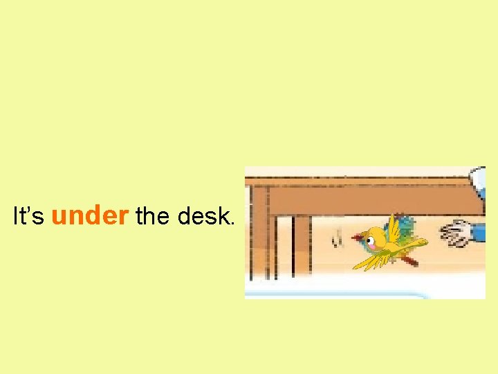It’s under the desk. 