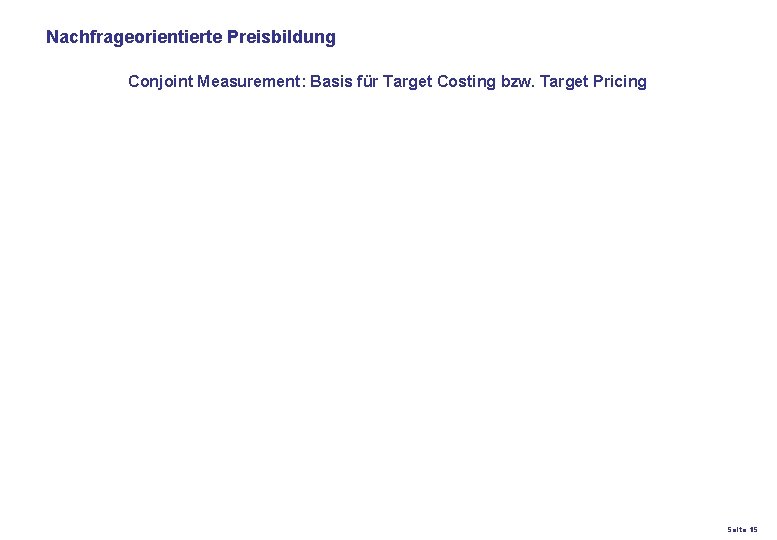 Nachfrageorientierte Preisbildung Conjoint Measurement: Basis für Target Costing bzw. Target Pricing K 27 –