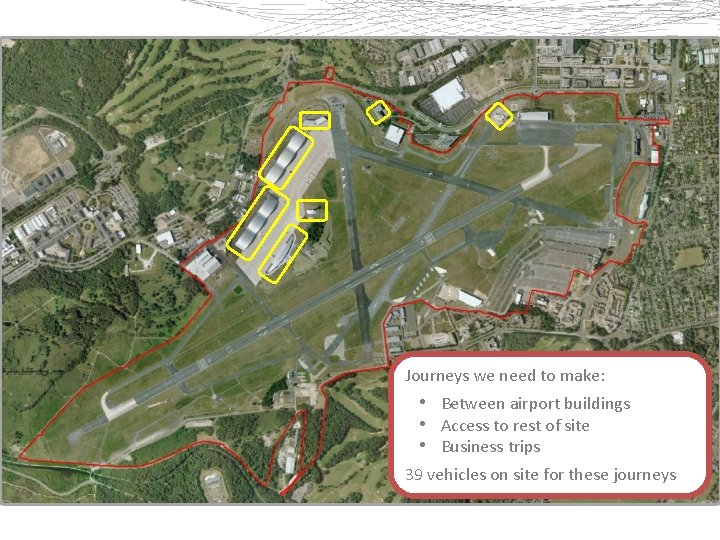 Journeys we need to make: • Between airport buildings • Access to rest of