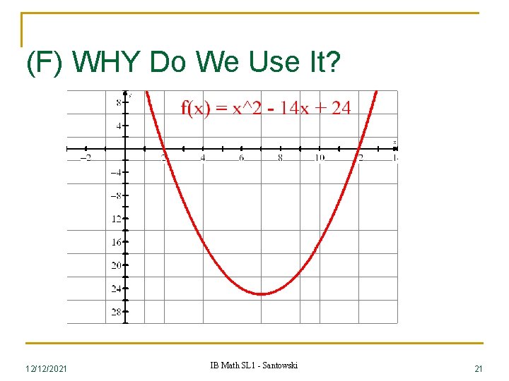 (F) WHY Do We Use It? 12/12/2021 IB Math SL 1 - Santowski 21