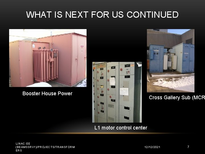 WHAT IS NEXT FOR US CONTINUED Booster House Power Cross Gallery Sub (MCR L