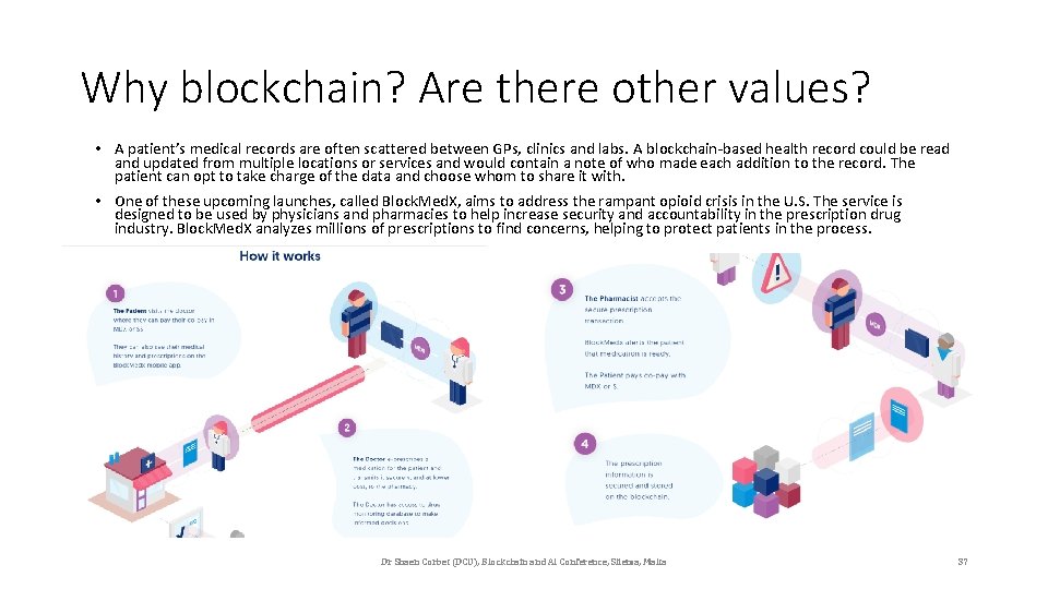 Why blockchain? Are there other values? • A patient’s medical records are often scattered