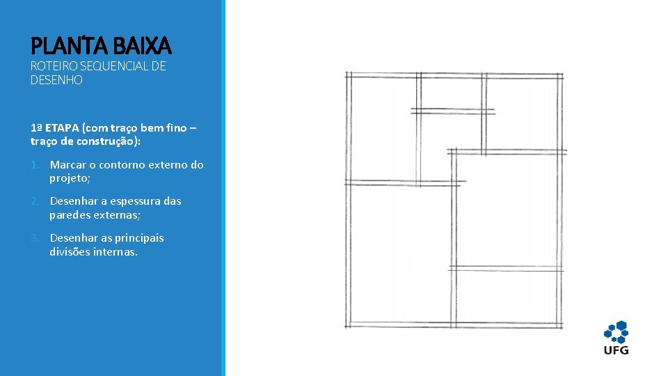 PLANTA BAIXA ROTEIRO SEQUENCIAL DE DESENHO 1ª ETAPA (com traço bem fino – traço PLANTA BAIXA ROTEIRO SEQUENCIAL DE DESENHO 1ª ETAPA (com traço bem fino – traço