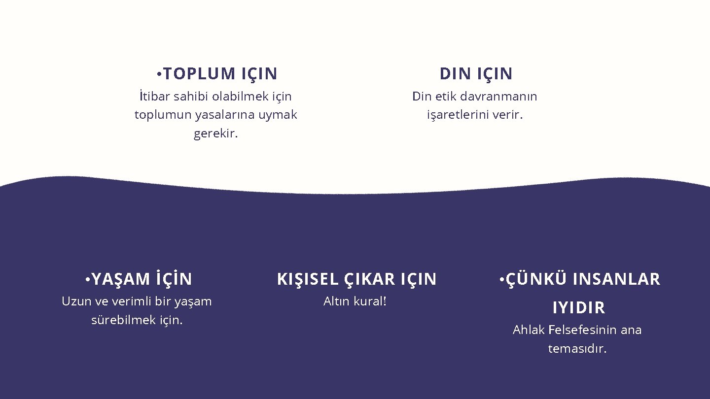  • TOPLUM IÇIN DIN IÇIN İtibar sahibi olabilmek için Din etik davranmanın toplumun