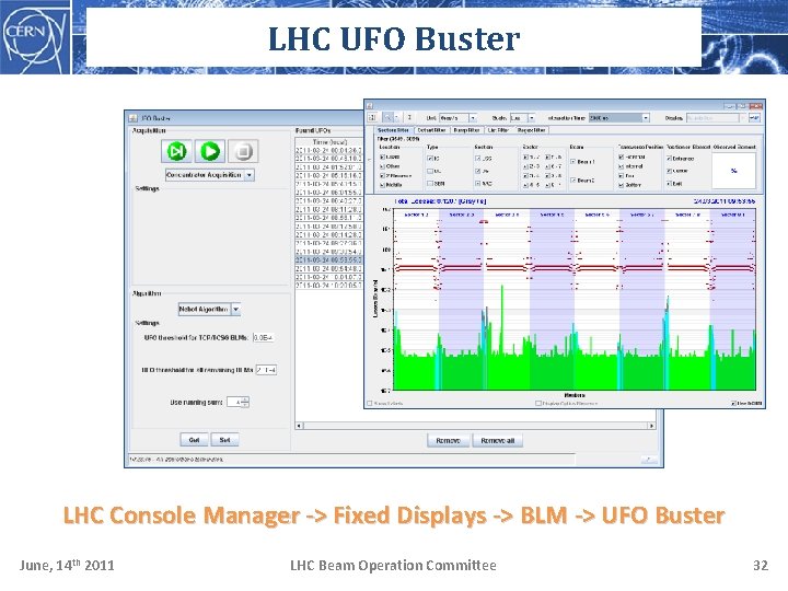 LHC UFO Buster LHC Console Manager -> Fixed Displays -> BLM -> UFO Buster